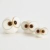 White Round Alabaster Owl Ornament