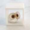 White Round Alabaster Owl Ornament