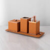 Orange Leather Bathroom Suites