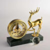 Brass Deer Desktop Clock