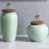Green Ceramic Tea Canister