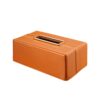 Orange Leather Tissue Box