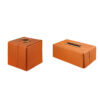 Orange Leather Tissue Box