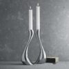 Chrome Ceramic Candle Holder