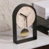 Beige Marble Table Clock