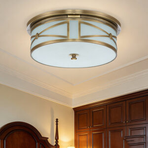 Classic American Style Round Semi Flush Mount Ceiling Light