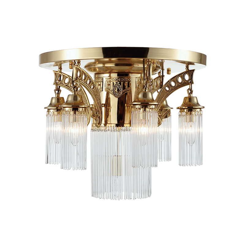 Art Deco Tiered Glass Rod Chandelier Ceiling Light - Image 4