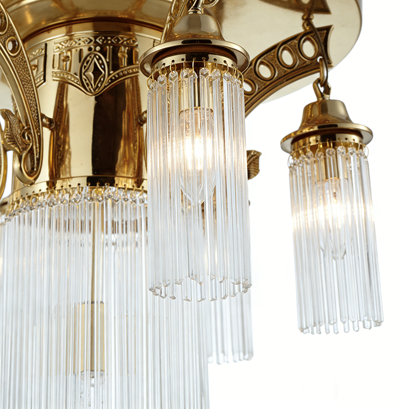 Art Deco Tiered Glass Rod Chandelier Ceiling Light - Image 2