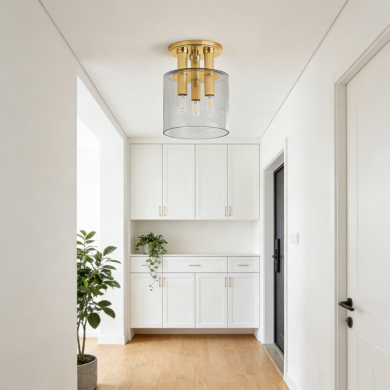 Art Deco Style Semi-Flush Mount Ceiling Light