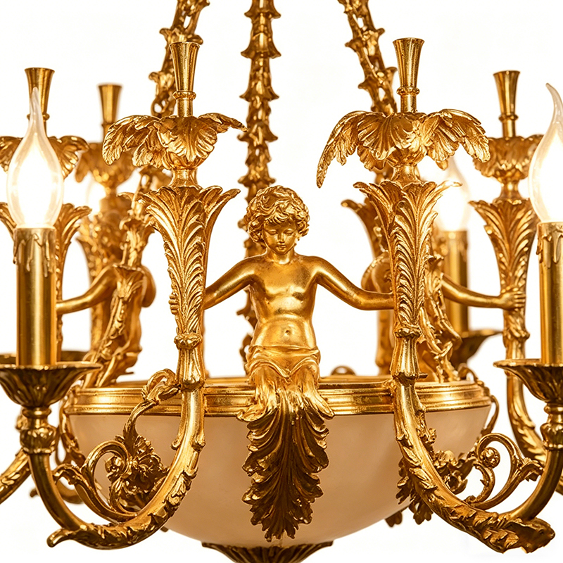 Gilded Brass & Alabaster Bowl Chandelier Trio - Image 2
