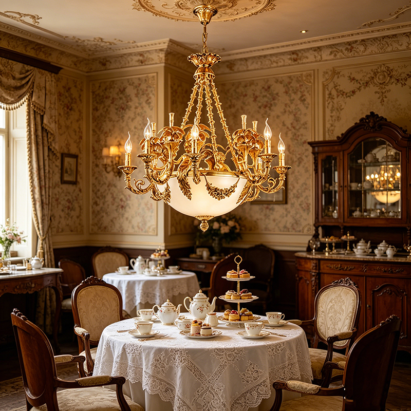 Gilded Brass & Alabaster Bowl Chandelier Trio - Image 4