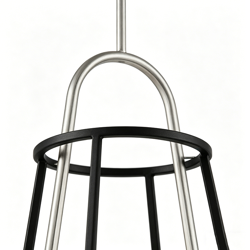 Black & Silver Two-Tone Cage Pendant Light Set - Image 5
