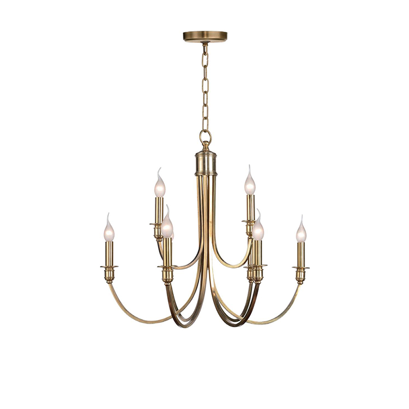 Sculptural Brass Candelabra Chandelier Duo - Image 3