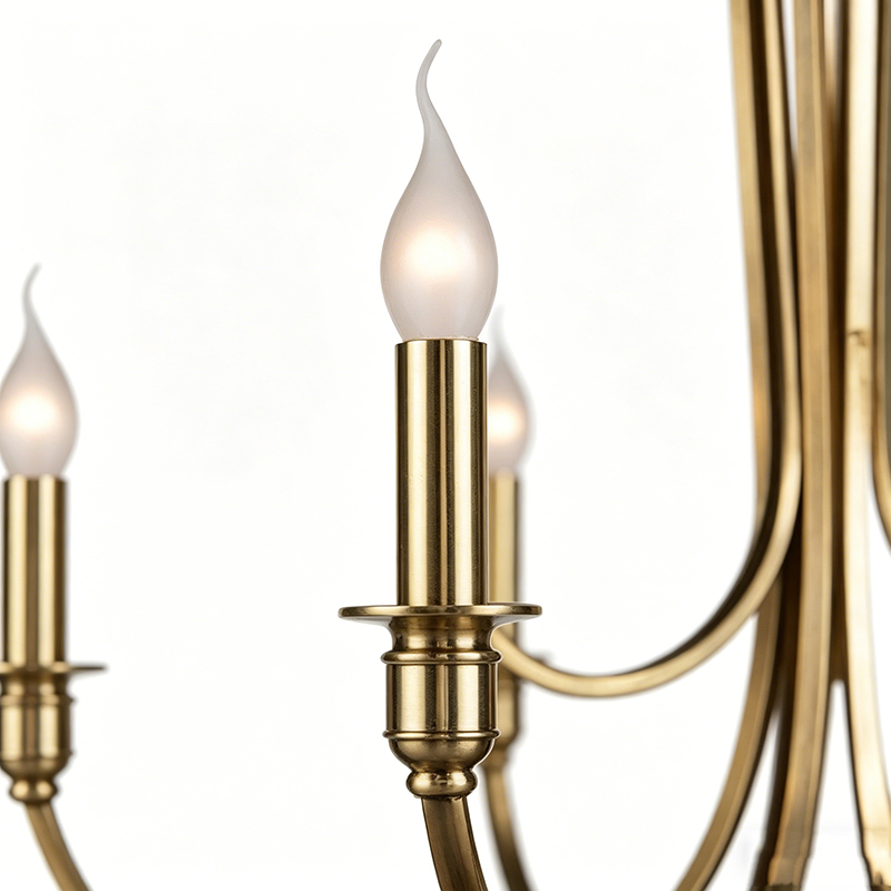 Sculptural Brass Candelabra Chandelier Duo - Image 2