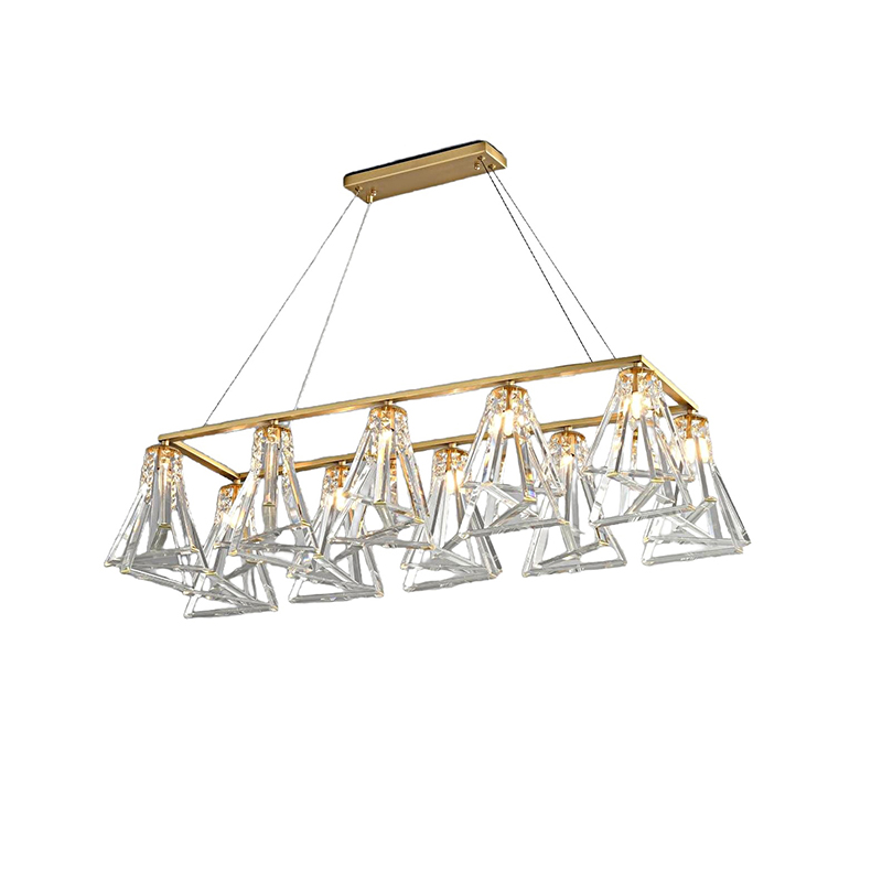 Modern Geometric Brass & Crystal Chandelier Series - Image 9