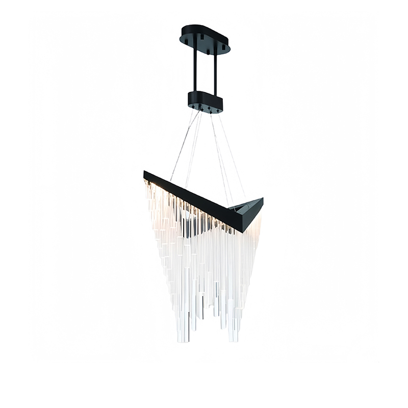 Geometric Acrylic Fringe Chandeliers Duo - Image 7