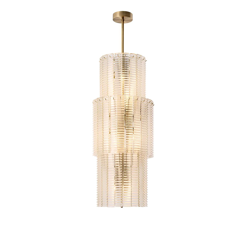 Tiered Ribbed Glass Pendant Duo - Image 3
