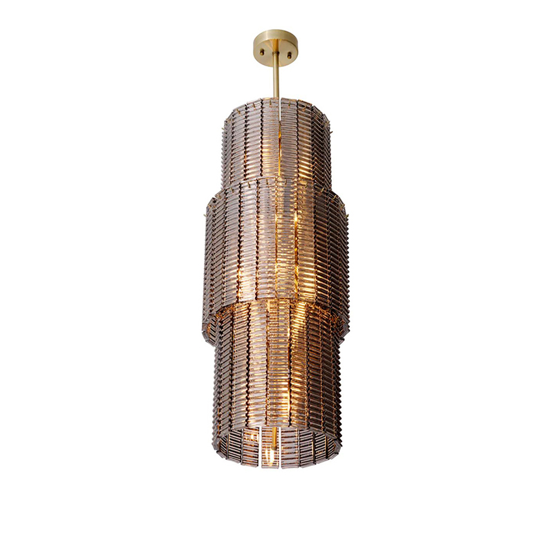 Tiered Ribbed Glass Pendant Duo - Image 6