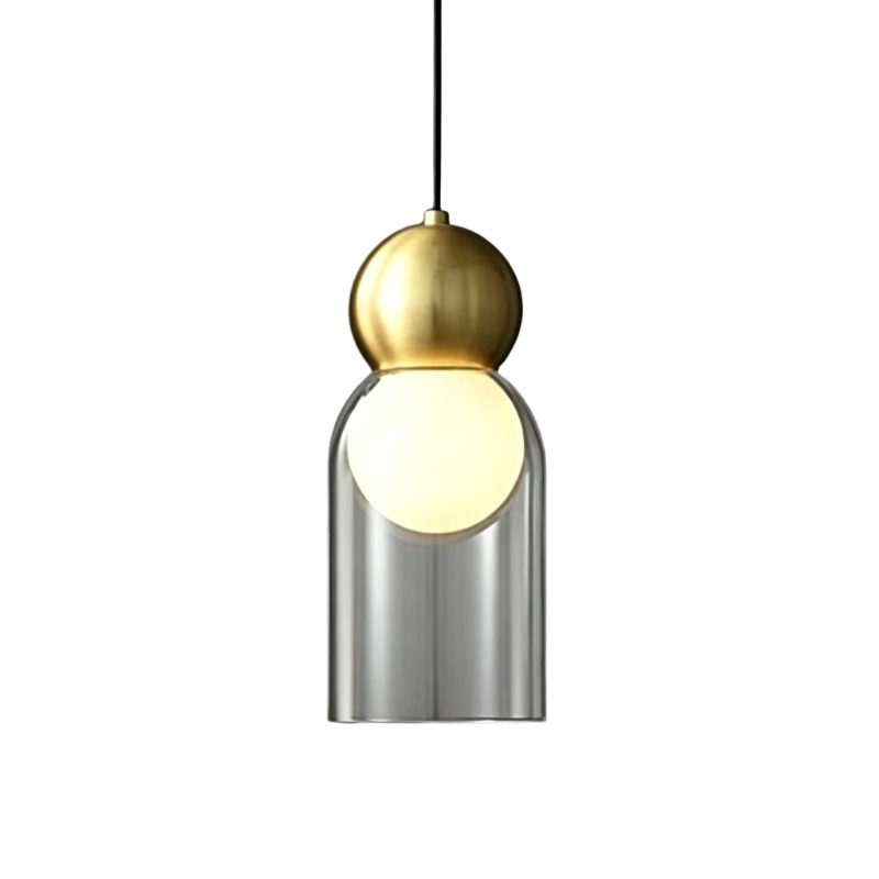 Minimalist Polished Brass Pendant Lights, Multi-Form Clear Glass Decor Fixtures - Image 7
