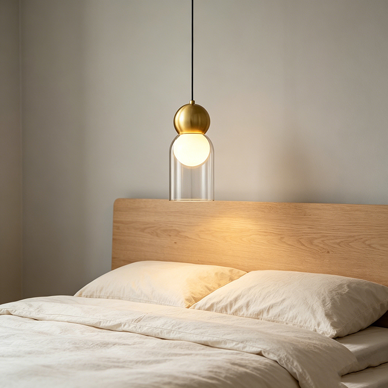 Minimalist Polished Brass Pendant Lights, Multi-Form Clear Glass Decor Fixtures - Image 5