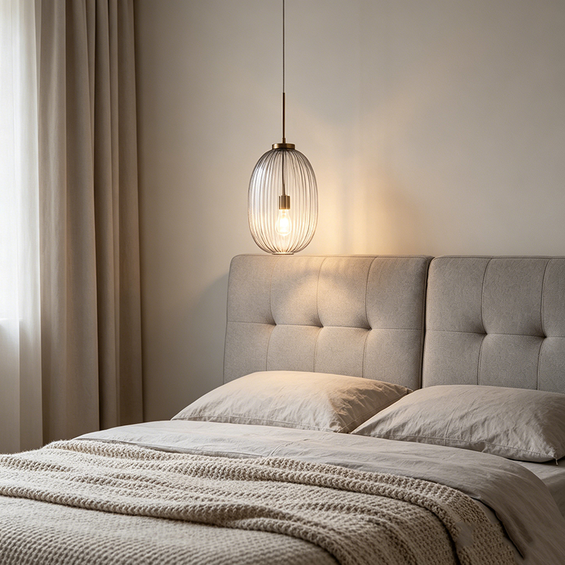 Ribbed Glass Pendant Light Trio - Image 3