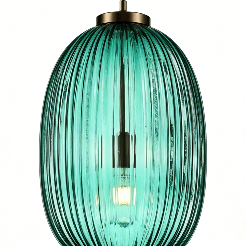 Ribbed Glass Pendant Light Trio - Image 7