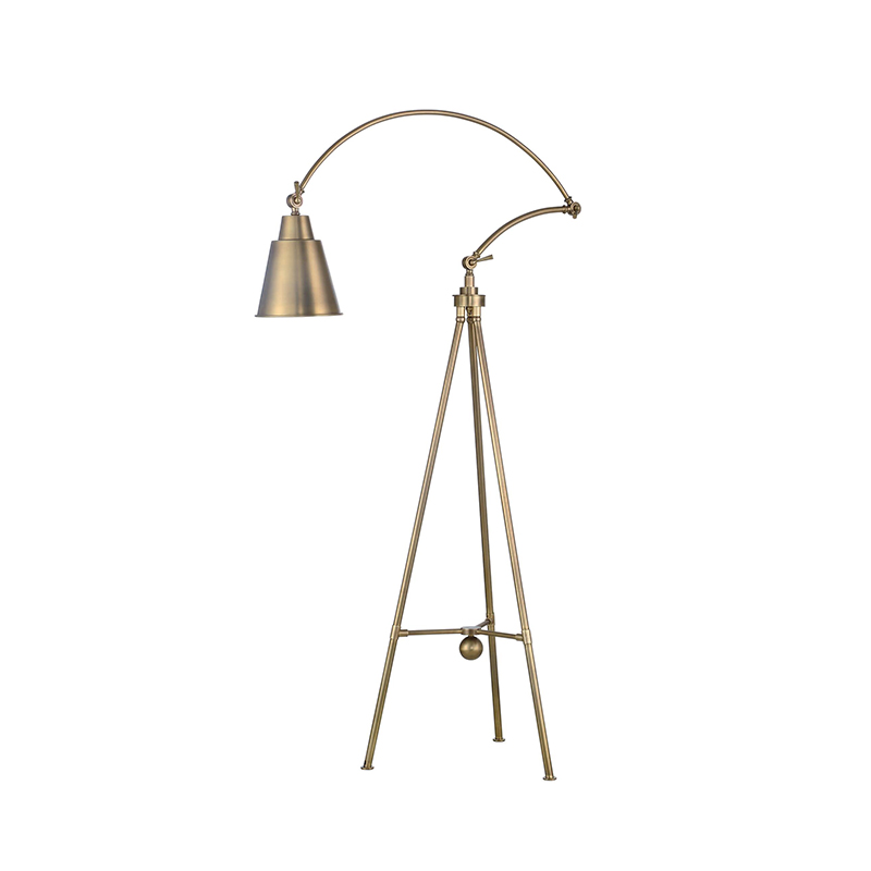 Vintage Tripod Brass Balance-Arm Task Floor Lamp - Image 3