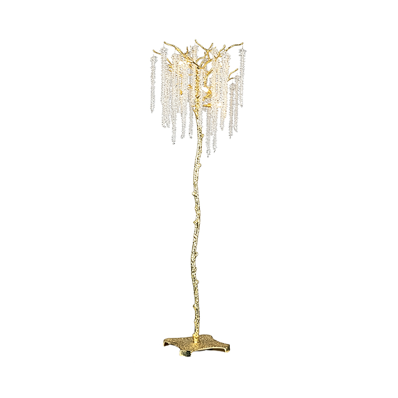 Natural Form Aluminum Crystal Willow Floor Lamp - Image 3