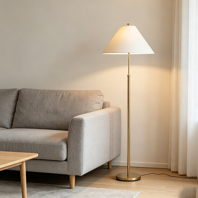 Classic Cone-Shade Metal Floor Lamp Duo