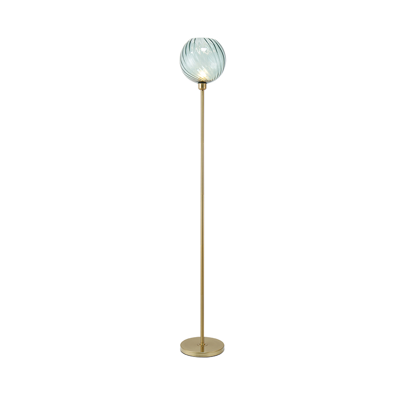 Modern Glass Globe & Metal Floor Lamp - Image 4