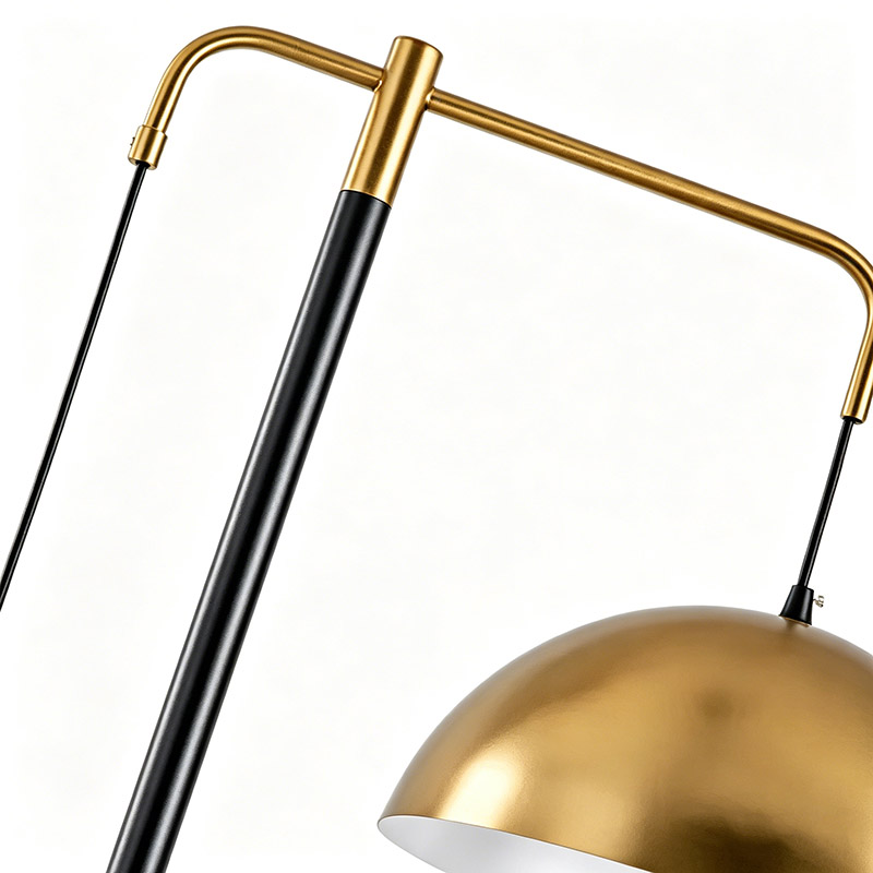 Modern Two-Tone Dome-Shade Floor Lamp With Marble Base - Image 2