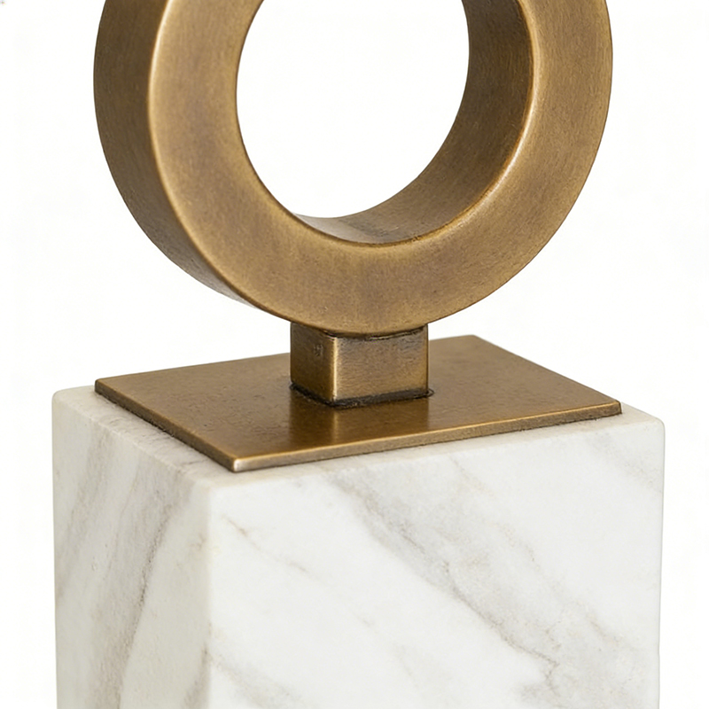 Modern Minimalist Marble & Iron Table Lamp With Fabric Shade - Image 7