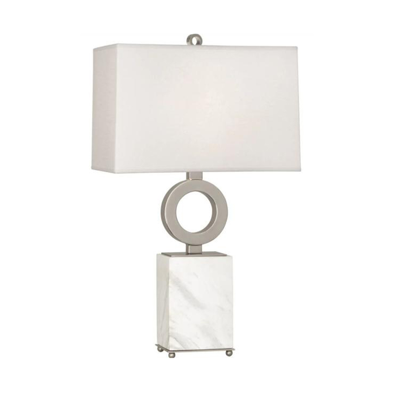 Modern Minimalist Marble & Iron Table Lamp With Fabric Shade - Image 12