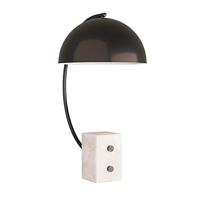 Modern Luxury Brass/Marble & Iron/Alabaster Adjustable Task Desk Lamp Collection - Image 7