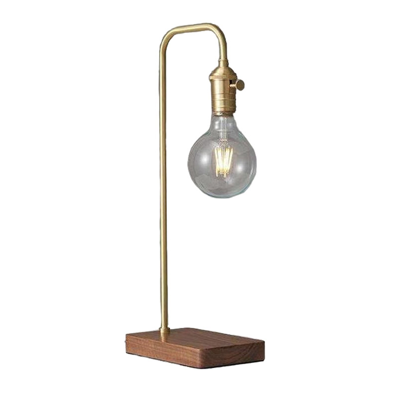 Modern Minimalist Wood & Brass Task Desk Lamp - Image 3