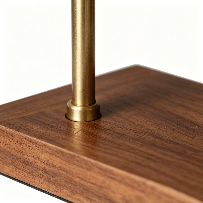 Modern Minimalist Wood & Brass Task Desk Lamp - Image 2