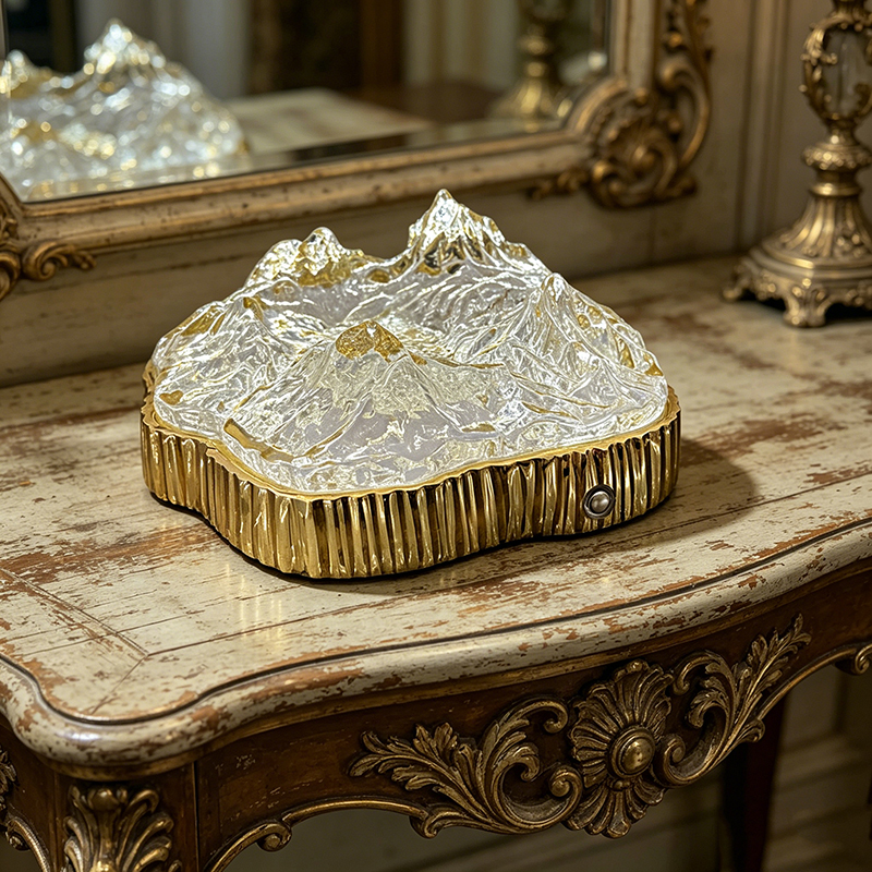 Glamorous Artisan Brass & Glass Rechargeable Table Lamp Collection - Image 3