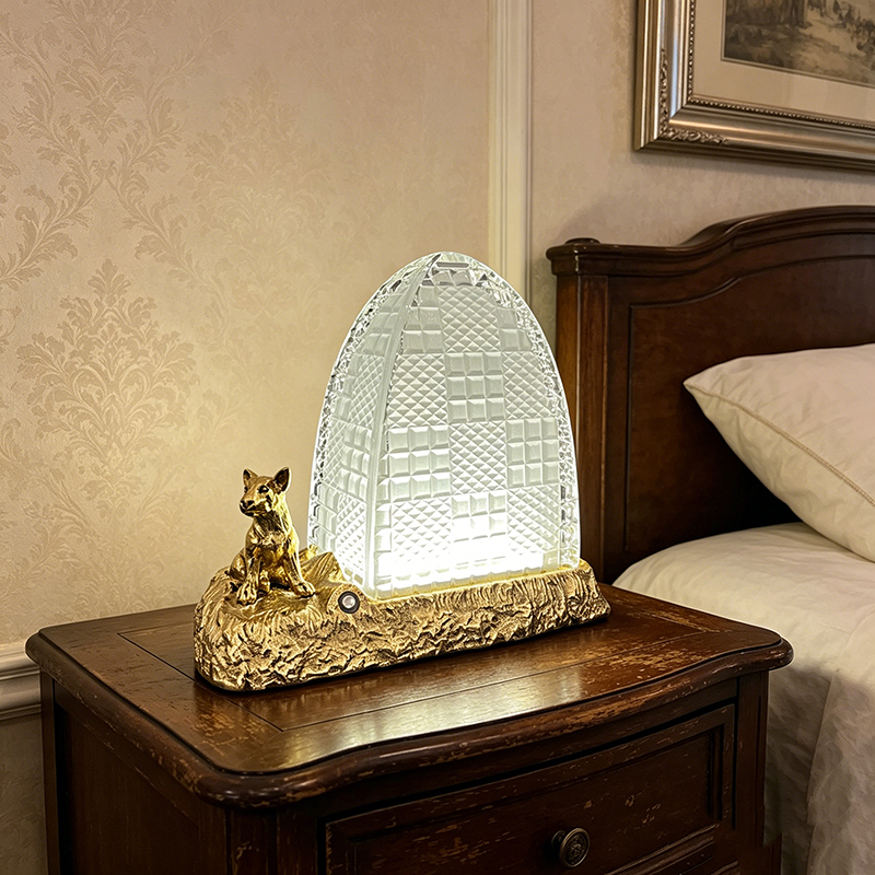 Glamorous Artisan Brass & Glass Rechargeable Table Lamp Collection - Image 5
