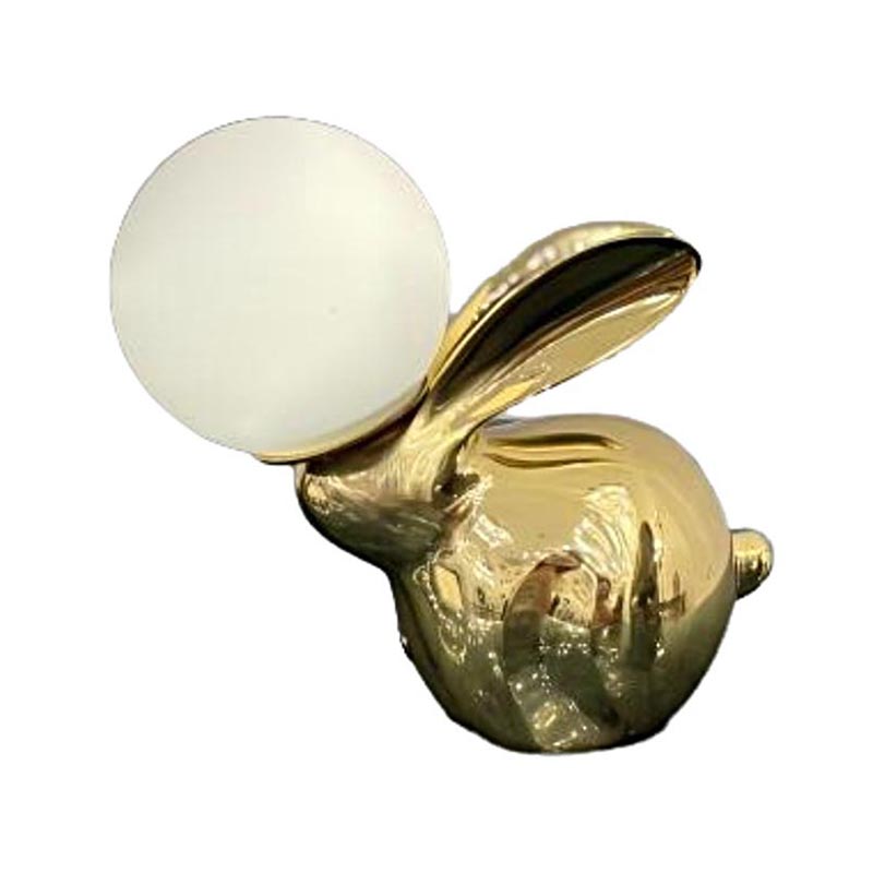 Unique Whimsical Brass & Glass Rabbit Rechargeable Ambient Lamp Collection - Image 3