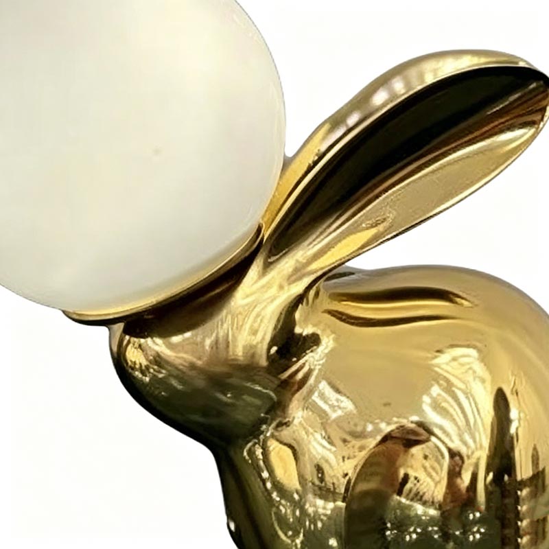 Unique Whimsical Brass & Glass Rabbit Rechargeable Ambient Lamp Collection - Image 2
