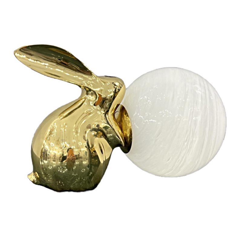 Unique Whimsical Brass & Glass Rabbit Rechargeable Ambient Lamp Collection - Image 6