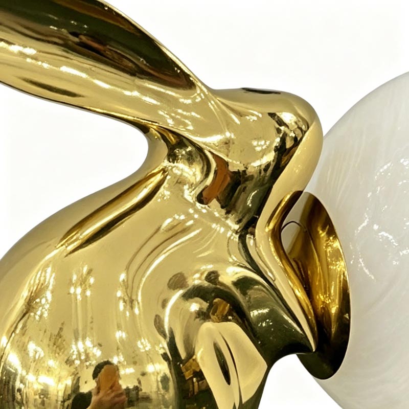 Unique Whimsical Brass & Glass Rabbit Rechargeable Ambient Lamp Collection - Image 5