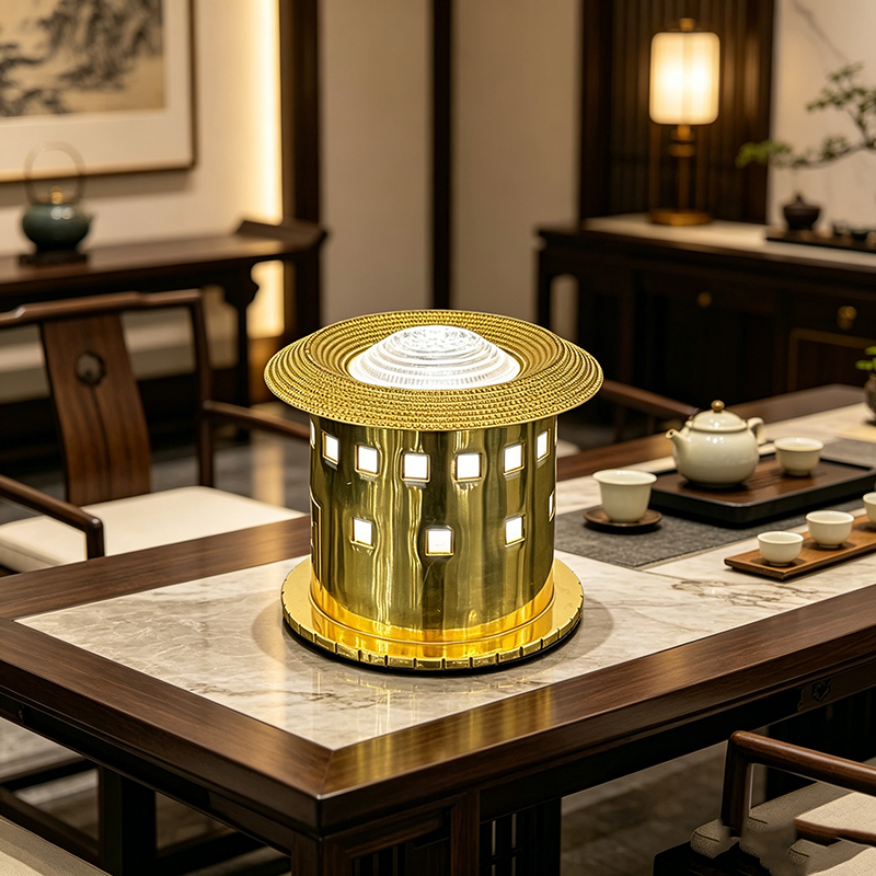 Exquisite Handcrafted Brass & Acrylic Cordless Rechargeable Light Set