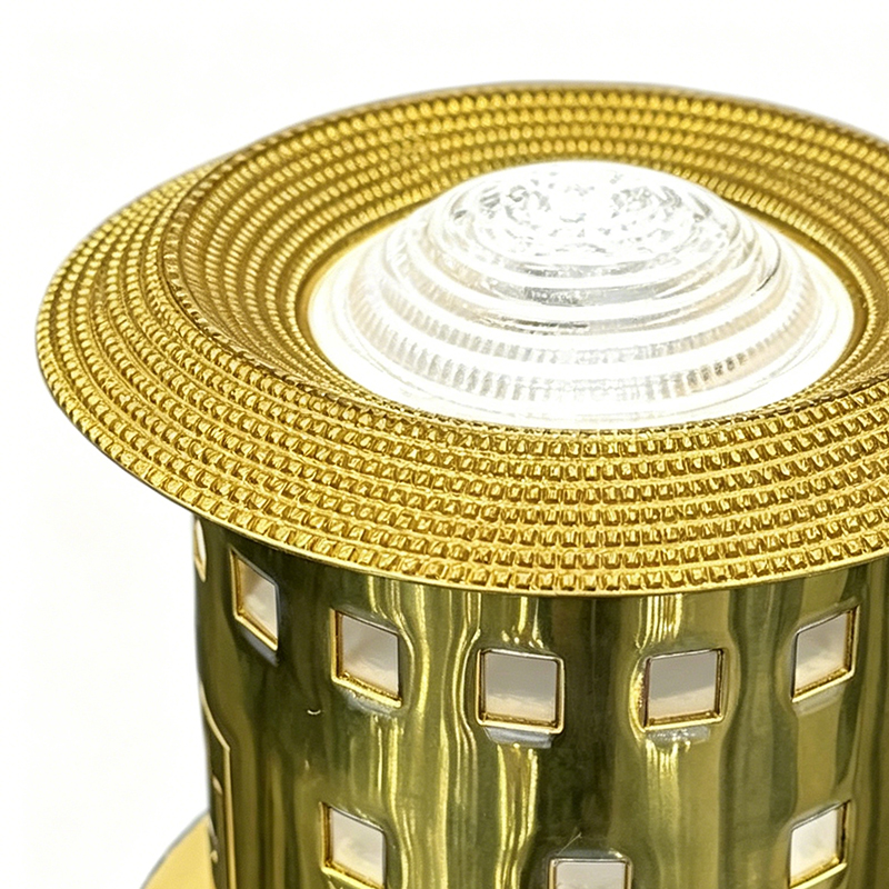 Exquisite Handcrafted Brass & Acrylic Cordless Rechargeable Light Set - Image 2
