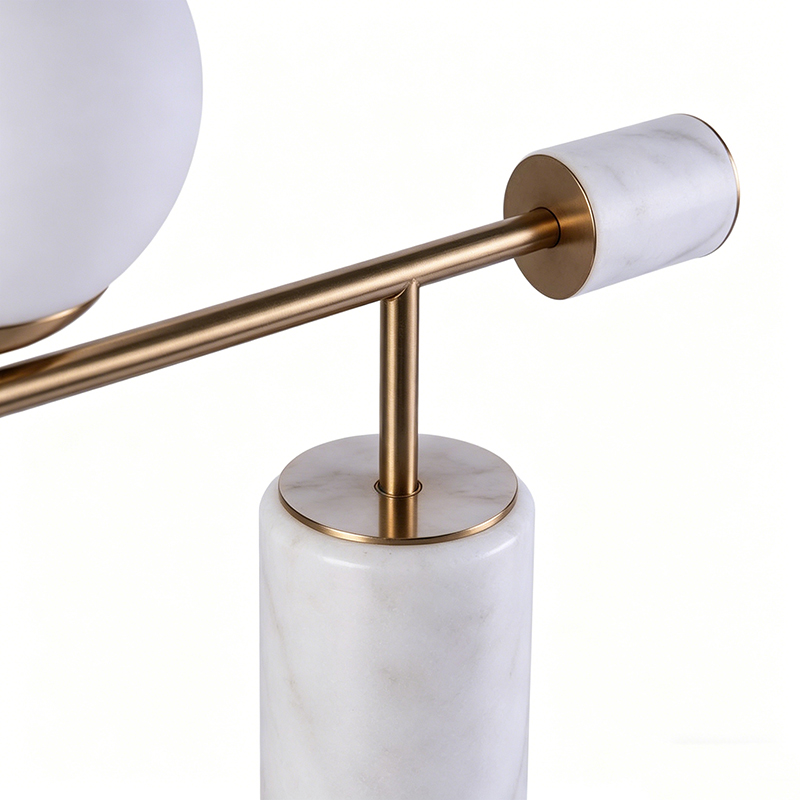 Modern Luxury Iron, Marble & Glass Globe Task Desk Lamp Collection - Image 2