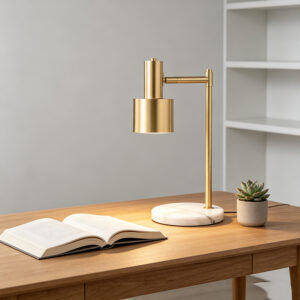 Modern Luxury Brass/Marble & Iron/Alabaster Adjustable Task Desk Lamp Collection