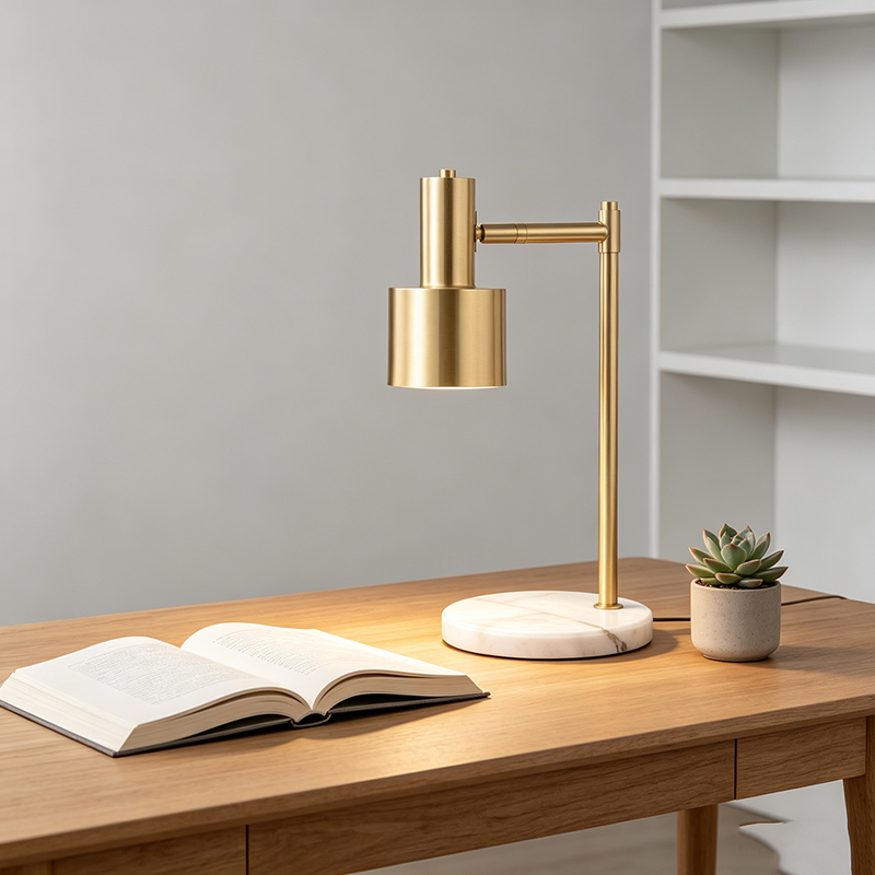 Modern Luxury Brass/Marble & Iron/Alabaster Adjustable Task Desk Lamp Collection