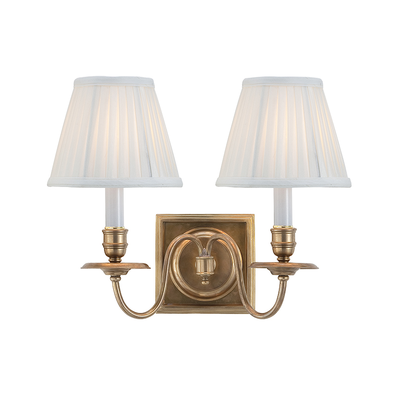 American Classic Polished Brass Wall Lamp With Pleated Fabric Shades (Single & Dual-Head Options) - Image 6