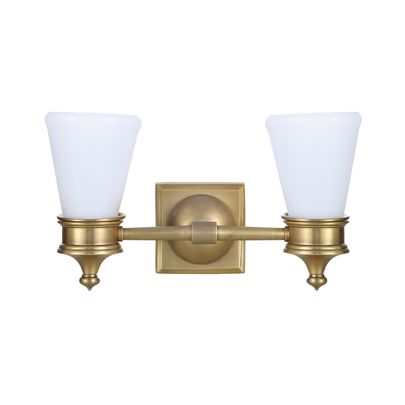 American Classic Brass Wall Lamp Collection With Opal Glass Shades (Single & Dual-Light Options) - Image 6
