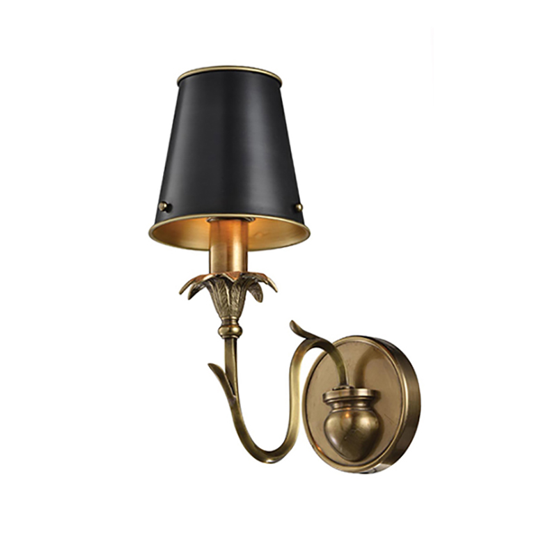 Antique Brass Vintage Leaf-Embossed Wall Sconce (Single & Double Head Options) - Image 3